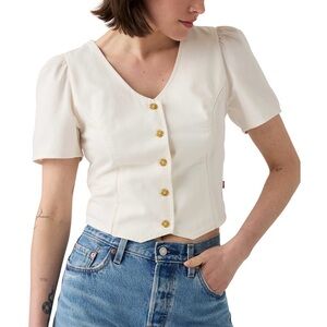 LEVI’S Women’s Moxie Short Sleeve Denim Blouse| Another Flurry | Size Medium